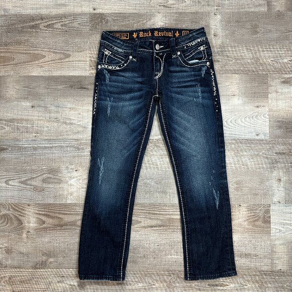 Rock Revival Stephanie Easy Crop - Sz 27 - Buckle - Bling Pockets - Picture 5 of 11